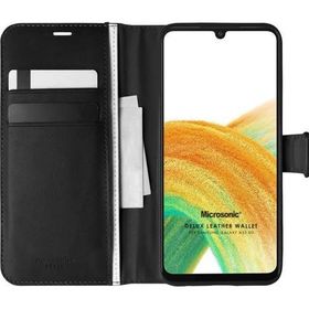 Microsonic Samsung Galaxy A33 5G Delux Leather Wallet Siyah Kılıf