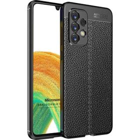 Microsonic Samsung Galaxy A33 5G Deri Dokulu Silikon Siyah Cep Telefonu Kılıfı