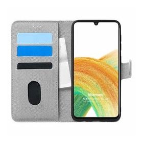 Microsonic Samsung Galaxy A33 5G Fabric Book Wallet Gri Cep Telefonu Kılıfı