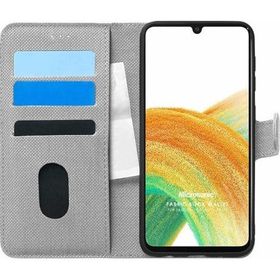 Microsonic Samsung Galaxy A33 5G Fabric Book Wallet Gri Cep Telefonu Kılıfı