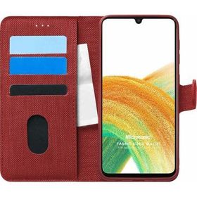 Microsonic Samsung Galaxy A33 5G Fabric Book Wallet Kırmızı Cep Telefonu Kılıfı