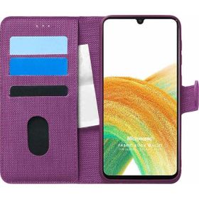 Microsonic Samsung Galaxy A33 5G Fabric Book Wallet Mor Cep Telefonu Kılıfı