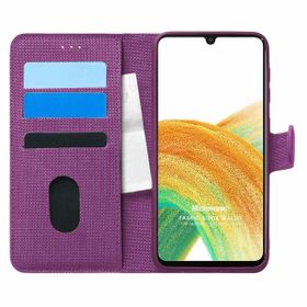 Microsonic Samsung Galaxy A33 5G Fabric Book Wallet Mor Cep Telefonu Kılıfı