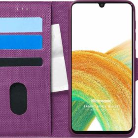 Microsonic Samsung Galaxy A33 5G Fabric Book Wallet Mor Cep Telefonu Kılıfı