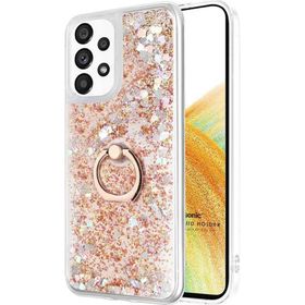 Microsonic Samsung Galaxy A33 5G Glitter Liquid Holder Gold Cep Telefonu Kılıfı