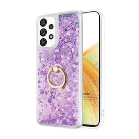 Microsonic Samsung Galaxy A33 5G Glitter Liquid Holder Mor Cep Telefonu Kılıfı