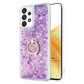 Microsonic Samsung Galaxy A33 5G Glitter Liquid Holder Mor Cep Telefonu Kılıfı