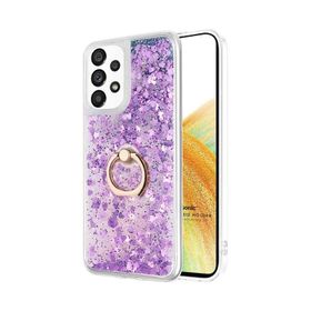 Microsonic Samsung Galaxy A33 5G Glitter Liquid Holder Mor Cep Telefonu Kılıfı