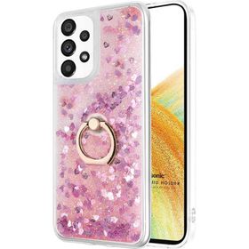 Microsonic Samsung Galaxy A33 5G Glitter Liquid Pembe Cep Telefonu Kılıfı