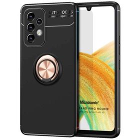 Microsonic Samsung Galaxy A33 5G Kickstand Ring Holder Kırmızı Cep Telefonu Kılıfı