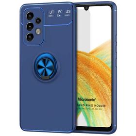 Microsonic Samsung Galaxy A33 5G Kickstand Ring Holder Kırmızı Cep Telefonu Kılıfı