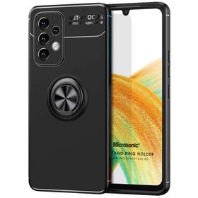 Microsonic Samsung Galaxy A33 5G Kickstand Ring Holder Kırmızı Cep Telefonu Kılıfı