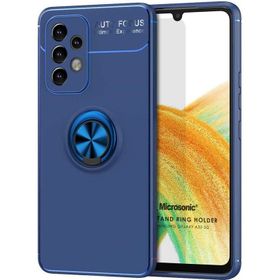 Microsonic Samsung Galaxy A33 5G Kickstand Ring Holder Kırmızı Cep Telefonu Kılıfı