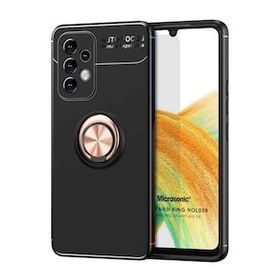 Microsonic Samsung Galaxy A33 5G Kickstand Ring Holder Siyah Kılıf