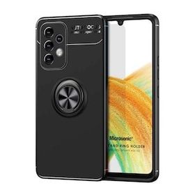 Microsonic Samsung Galaxy A33 5G Kickstand Ring Holder Siyah Kılıf