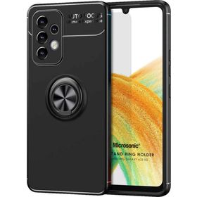 Microsonic Samsung Galaxy A33 5G Kickstand Ring Holder Siyah Kılıf