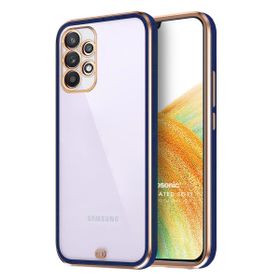 Microsonic Samsung Galaxy A33 5G Laser Plated Soft Lacivert Kılıf
