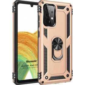 Microsonic Samsung Galaxy A33 5G Military Ring Holder Gold Kılıf