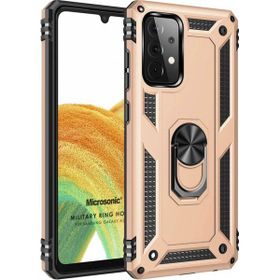 Microsonic Samsung Galaxy A33 5G Military Ring Holder Gold Kılıf