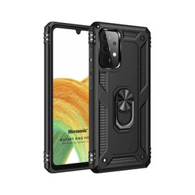 Microsonic Samsung Galaxy A33 5G Military Ring Holder Lacivert Kılıf
