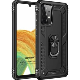 Microsonic Samsung Galaxy A33 5G Military Ring Holder Siyah Kılıf