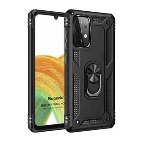 Microsonic Samsung Galaxy A33 5G Military Ring Holder Siyah Kılıf