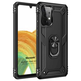 Microsonic Samsung Galaxy A33 5G Military Ring Holder Siyah Kılıf
