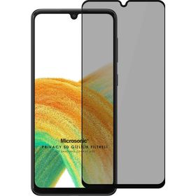 Microsonic Samsung Galaxy A33 5G Privacy 5D Gizlilik Filtreli Siyah Cam Ekran Koruyucu