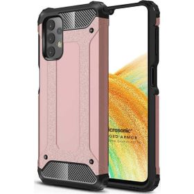 Microsonic Samsung Galaxy A33 5G Rugged Armor Rose Gold Cep Telefonu Kılıfı