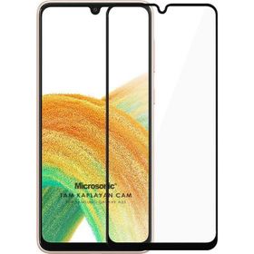 Microsonic Samsung Galaxy A33 5G Tam Kaplayan Temperli Siyah Cam Ekran Koruyucu