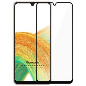 Microsonic Samsung Galaxy A33 5G Tam Kaplayan Temperli Siyah Cam Ekran Koruyucu
