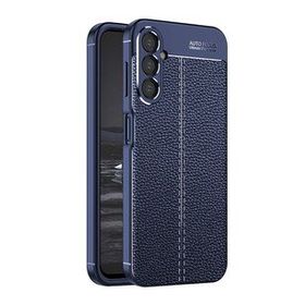 Microsonic Samsung Galaxy A34 Deri Dokulu Silikon Lacivert Cep Telefonu Kılıfı