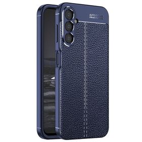 Microsonic Samsung Galaxy A34 Deri Dokulu Silikon Lacivert Cep Telefonu Kılıfı
