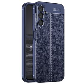 Microsonic Samsung Galaxy A34 Deri Dokulu Silikon Lacivert Cep Telefonu Kılıfı