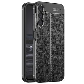 Microsonic Samsung Galaxy A34 Deri Dokulu Silikon Siyah Kılıf