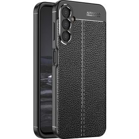 Microsonic Samsung Galaxy A34 Deri Dokulu Silikon Siyah Kılıf