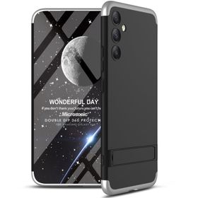 Microsonic Samsung Galaxy A34 Double Dip 360 Protective Siyah Gri Kılıf