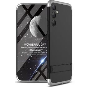 Microsonic Samsung Galaxy A34 Double Dip 360 Protective Siyah Gri Kılıf