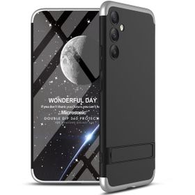 Microsonic Samsung Galaxy A34 Double Dip 360 Protective Siyah Gri Kılıf