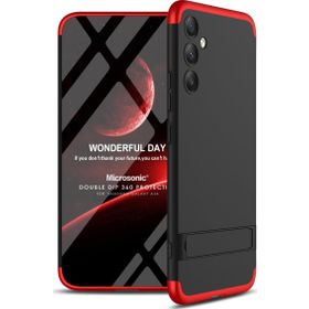 Microsonic Samsung Galaxy A34 Double Dip 360 Protective Siyah Kırmızı Kılıf