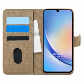 Microsonic Samsung Galaxy A34 Fabric Book Wallet Gold Kılıf