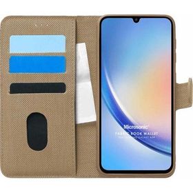 Microsonic Samsung Galaxy A34 Fabric Book Wallet Gold Kılıf