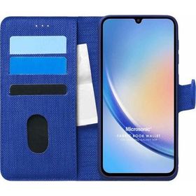Microsonic Samsung Galaxy A34 Fabric Book Wallet Lacivert Kılıf