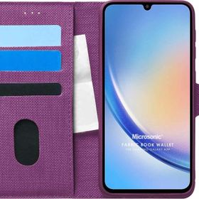 Microsonic Samsung Galaxy A34 Fabric Book Wallet Mor Kılıf