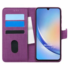 Microsonic Samsung Galaxy A34 Fabric Book Wallet Mor Kılıf