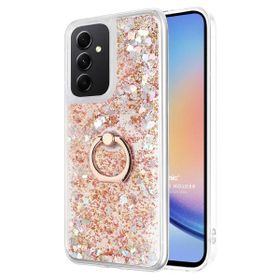 Microsonic Samsung Galaxy A34 Glitter Liquid Holder Gold Kılıf