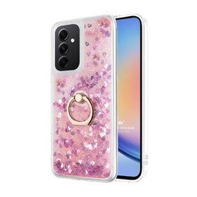 Microsonic Samsung Galaxy A34 Kılıf Glitter Liquid Holder Pembe Cep Telefonu Kılıfı