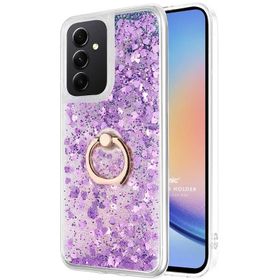 Microsonic Samsung Galaxy A34 Kılıf Glitter Liquid Holder Pembe Cep Telefonu Kılıfı