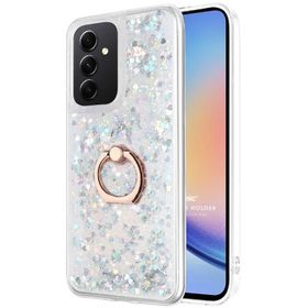 Microsonic Samsung Galaxy A34 Kılıf Glitter Liquid Holder Pembe Cep Telefonu Kılıfı