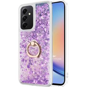 Microsonic Samsung Galaxy A34 Kılıf Glitter Liquid Holder Pembe Cep Telefonu Kılıfı